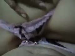 The cheating Thai wife puts my ramrod in her vagina and pulls her underwear to the side.